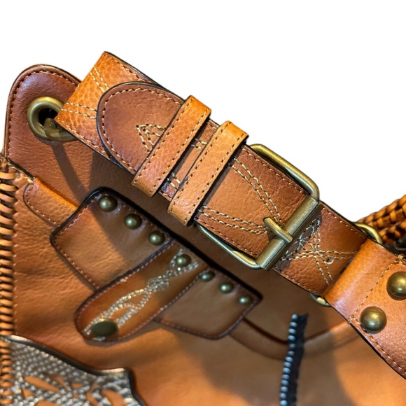 NWT-Cole Haan G Series Leather Western Style purse-perfect for country concerts! - Picture 7 of 9